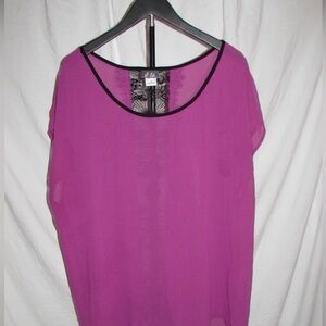 Dots Fuchsia and Black Lace Women's Blouse